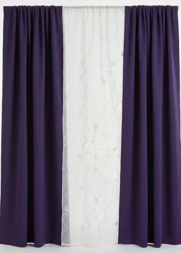 Cortina Panama con Voiles Bordado