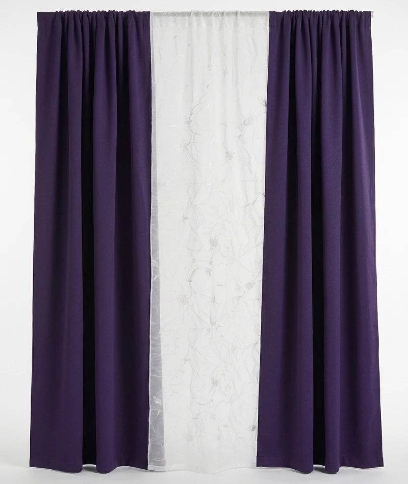 Cortina Panama con Voiles Bordado