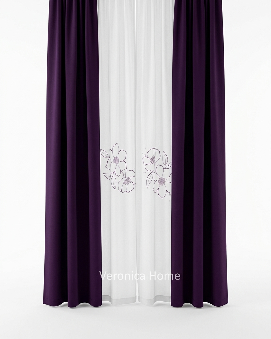 Cortinas para living comedor moradas