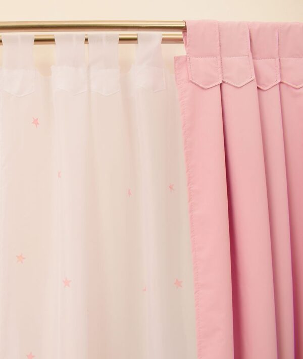 cortinas black out rosa pastel voile