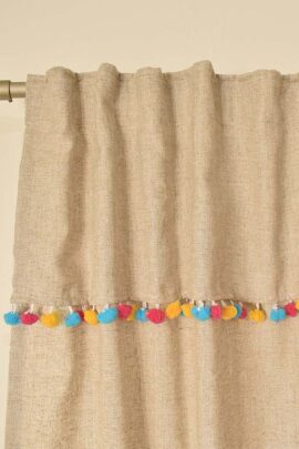 cortinas de lino con puntilla