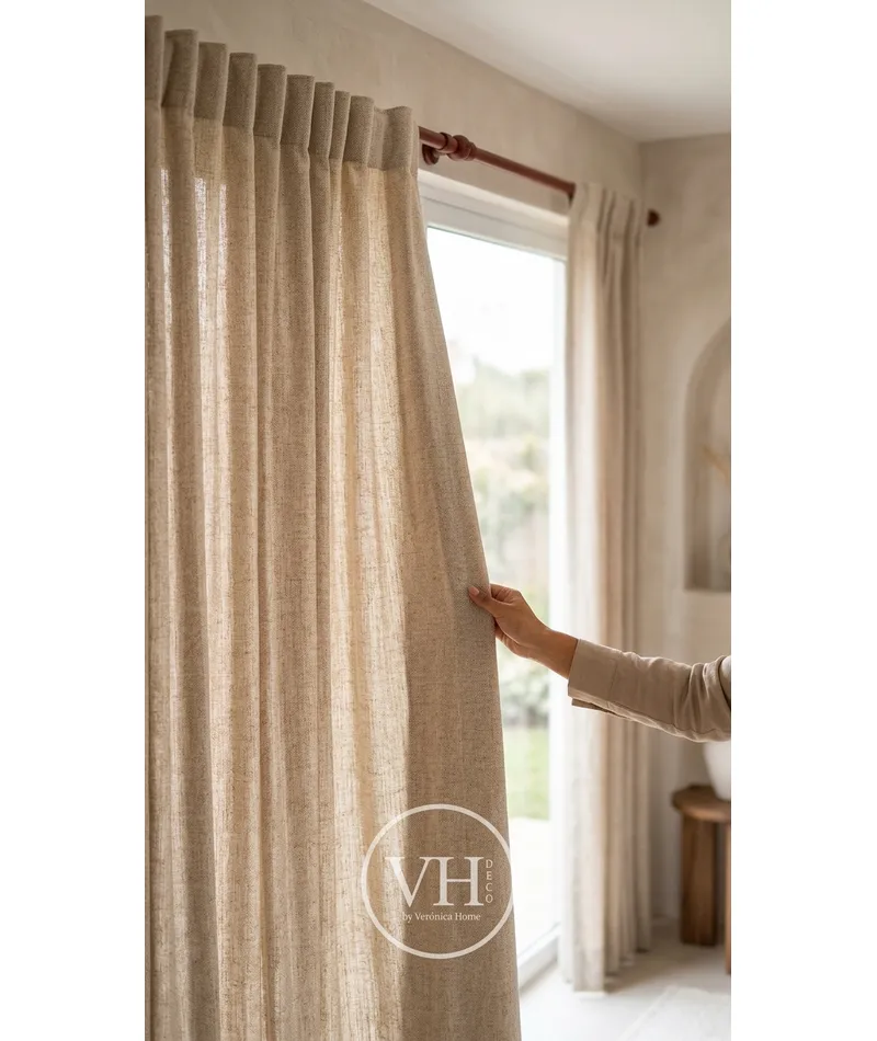 Cortinas para Ventana en Lino Rustico