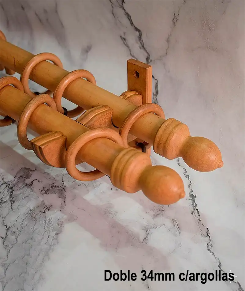 Barrales Dobles Para Cortinas Con Argollas En 34 Mm