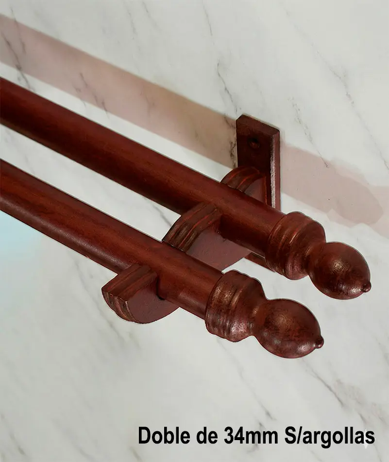 Barrales Dobles Para Cortinas En 34 Mm