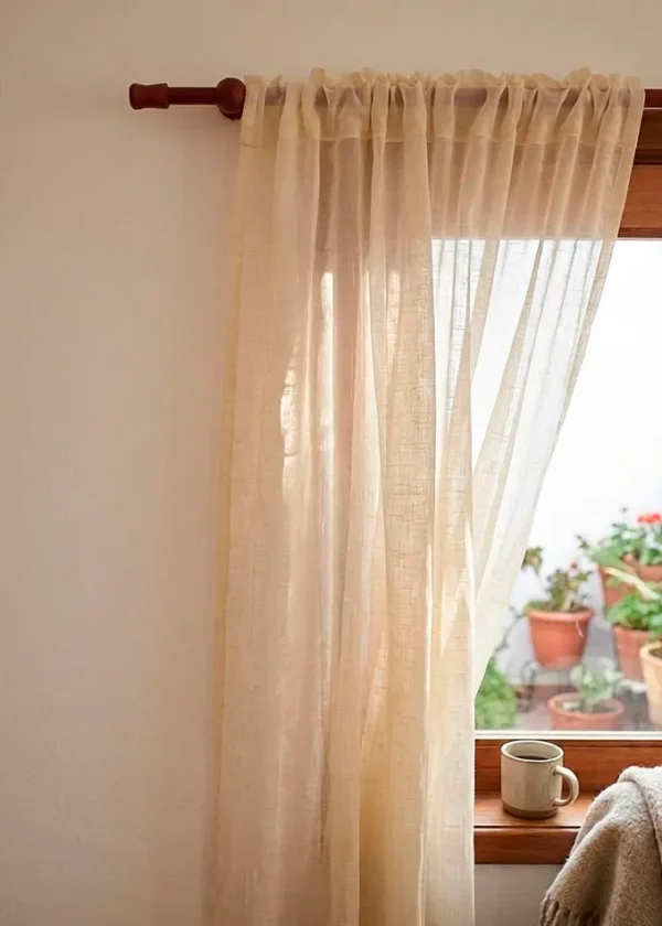 Barrales de Madera para Cortinas + Voile a Medida