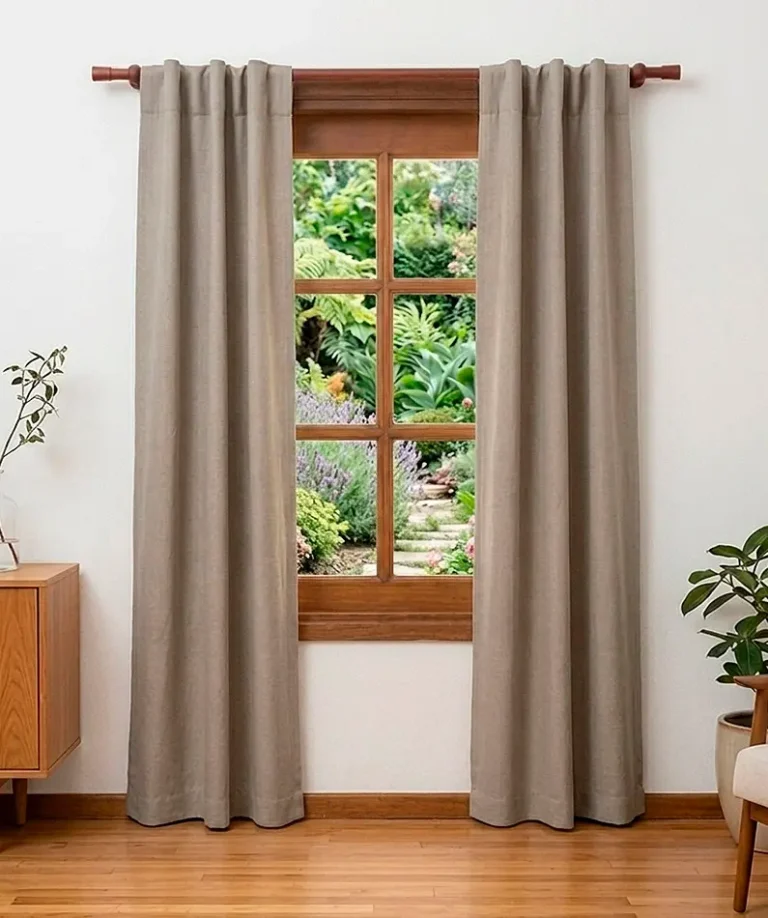 Cortina black out textil en dormitorio