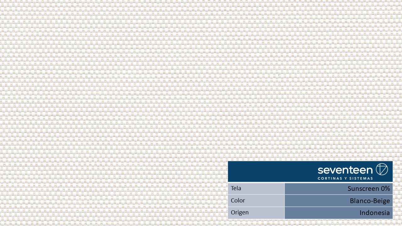 Banda vertical Sun Screen 0% color Blanco-beige